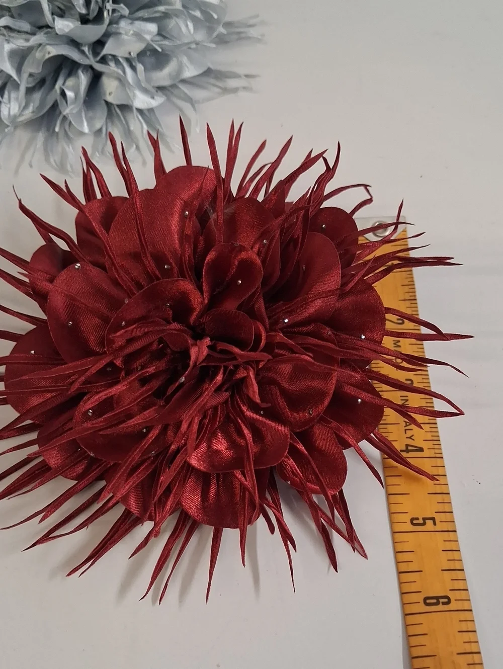 4 Dainty Spiky Fabric Flower Brooch Pin for Women